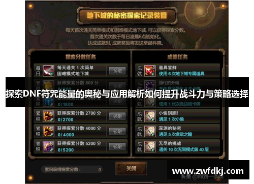 探索DNF符咒能量的奥秘与应用解析如何提升战斗力与策略选择